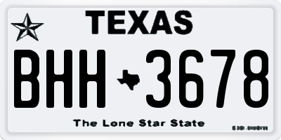 TX license plate BHH3678