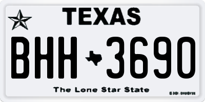 TX license plate BHH3690