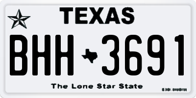 TX license plate BHH3691