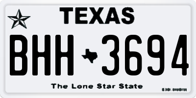 TX license plate BHH3694