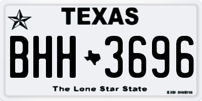 TX license plate BHH3696