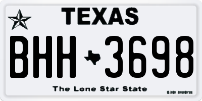 TX license plate BHH3698