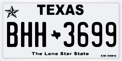 TX license plate BHH3699