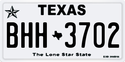 TX license plate BHH3702