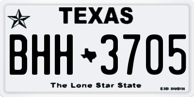 TX license plate BHH3705