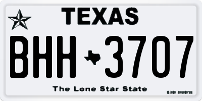 TX license plate BHH3707
