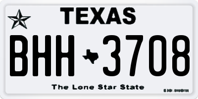 TX license plate BHH3708
