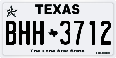 TX license plate BHH3712