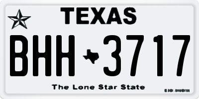 TX license plate BHH3717