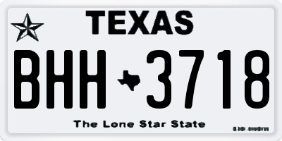 TX license plate BHH3718