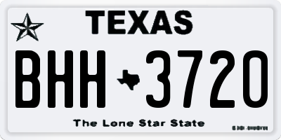 TX license plate BHH3720
