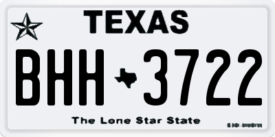 TX license plate BHH3722