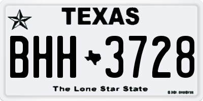 TX license plate BHH3728
