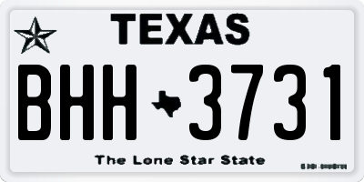 TX license plate BHH3731