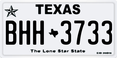 TX license plate BHH3733