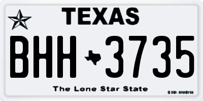 TX license plate BHH3735