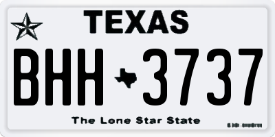 TX license plate BHH3737