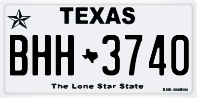 TX license plate BHH3740