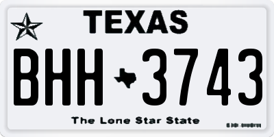 TX license plate BHH3743