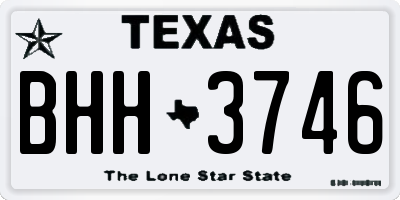 TX license plate BHH3746