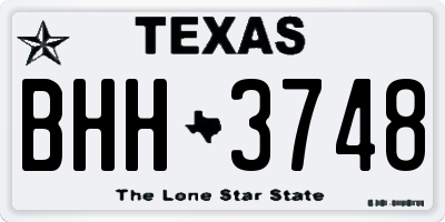 TX license plate BHH3748