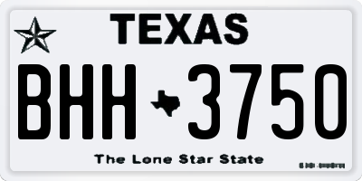 TX license plate BHH3750