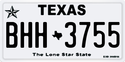 TX license plate BHH3755