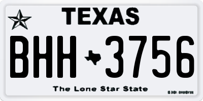 TX license plate BHH3756