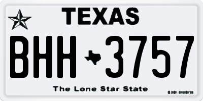 TX license plate BHH3757