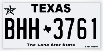 TX license plate BHH3761