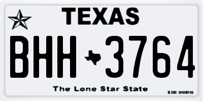 TX license plate BHH3764