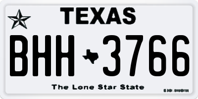 TX license plate BHH3766