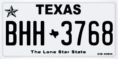 TX license plate BHH3768