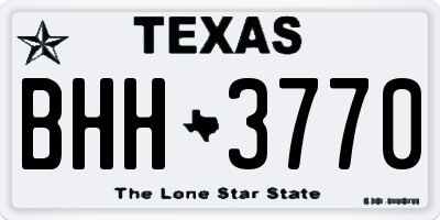 TX license plate BHH3770