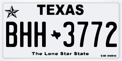 TX license plate BHH3772