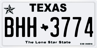 TX license plate BHH3774