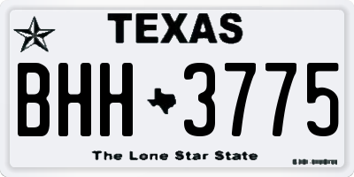 TX license plate BHH3775