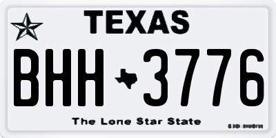 TX license plate BHH3776