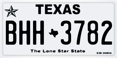 TX license plate BHH3782