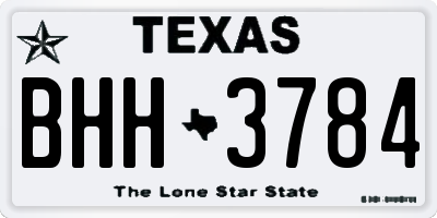 TX license plate BHH3784
