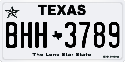 TX license plate BHH3789