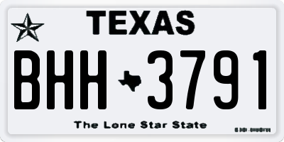 TX license plate BHH3791