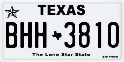 TX license plate BHH3810