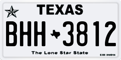 TX license plate BHH3812