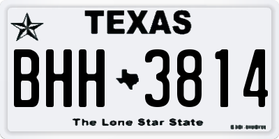 TX license plate BHH3814
