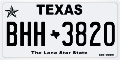 TX license plate BHH3820