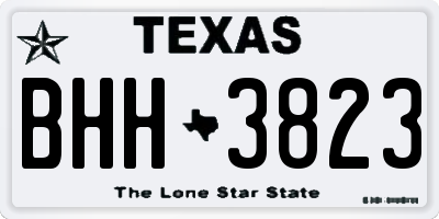 TX license plate BHH3823