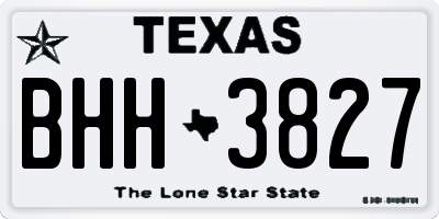 TX license plate BHH3827