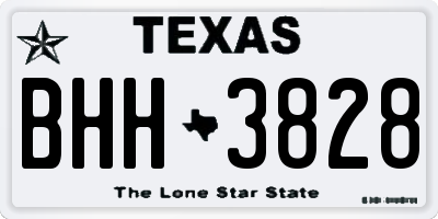 TX license plate BHH3828