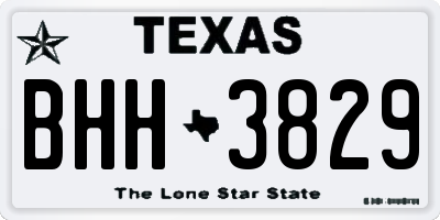 TX license plate BHH3829